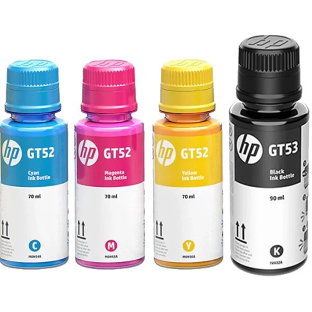 HP GT52 Cyan Magenta Yellow GT53 Black Ink Bottle Combo view 2